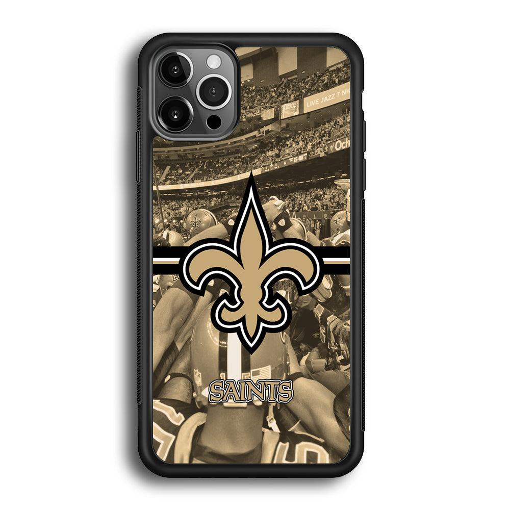 New Orleans Saints Winning The Game iPhone 12 Pro Max Case-Rubber Black (2D Case)-Oxvistore