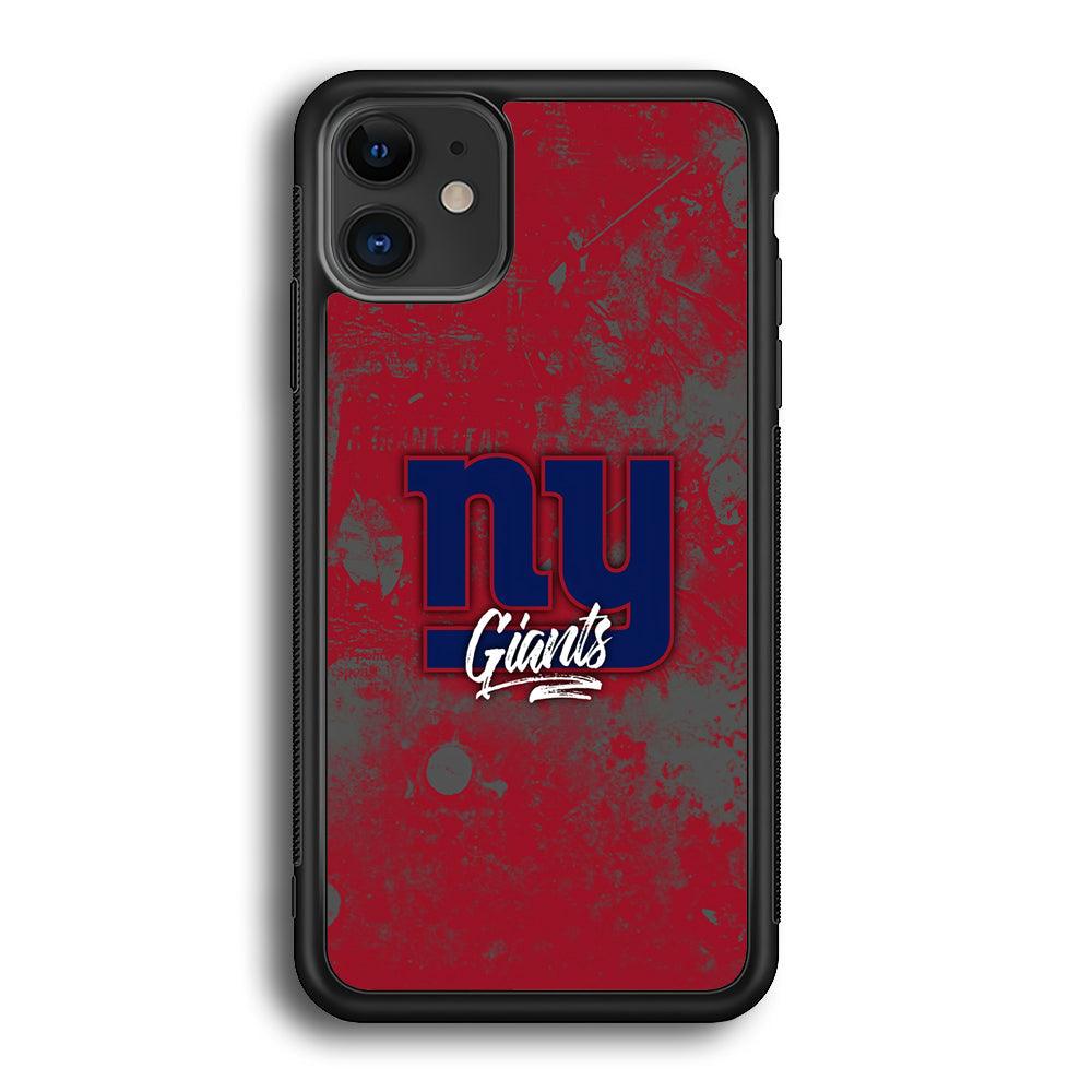 New York Giants Shadows of Passion iPhone 12 Case-Rubber Black (2D Case)-Oxvistore