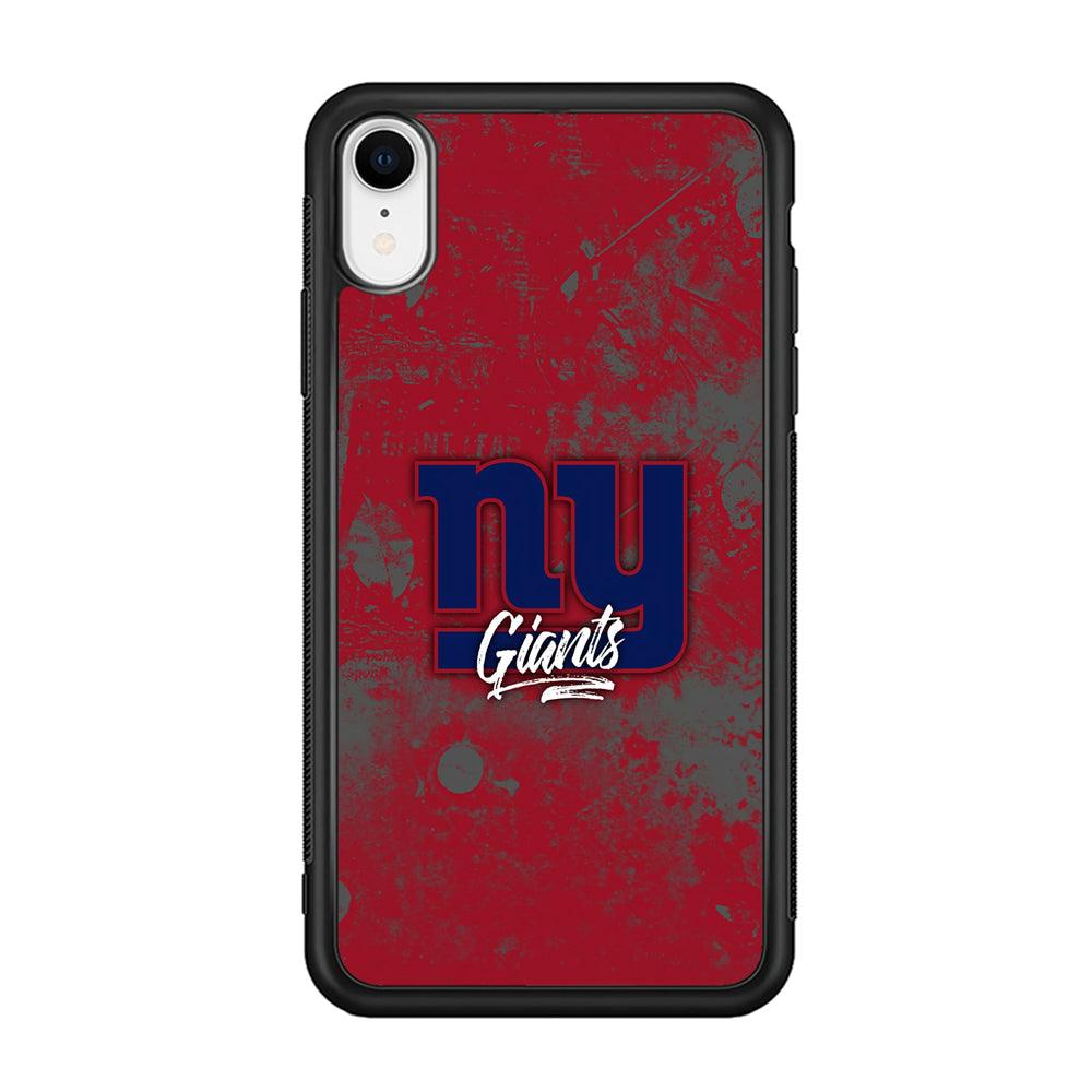 New York Giants Shadows of Passion iPhone XR Case-Rubber Black (2D Case)-Oxvistore