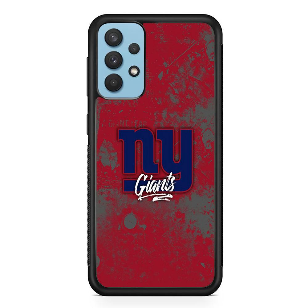 New York Giants Shadows of Passion Samsung Galaxy A32 Case-Rubber Black (2D Case)-Oxvistore