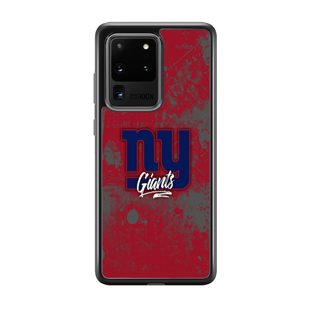 New York Giants Shadows of Passion Samsung Galaxy S20 Ultra Case-Rubber Black (2D Case)-Oxvistore