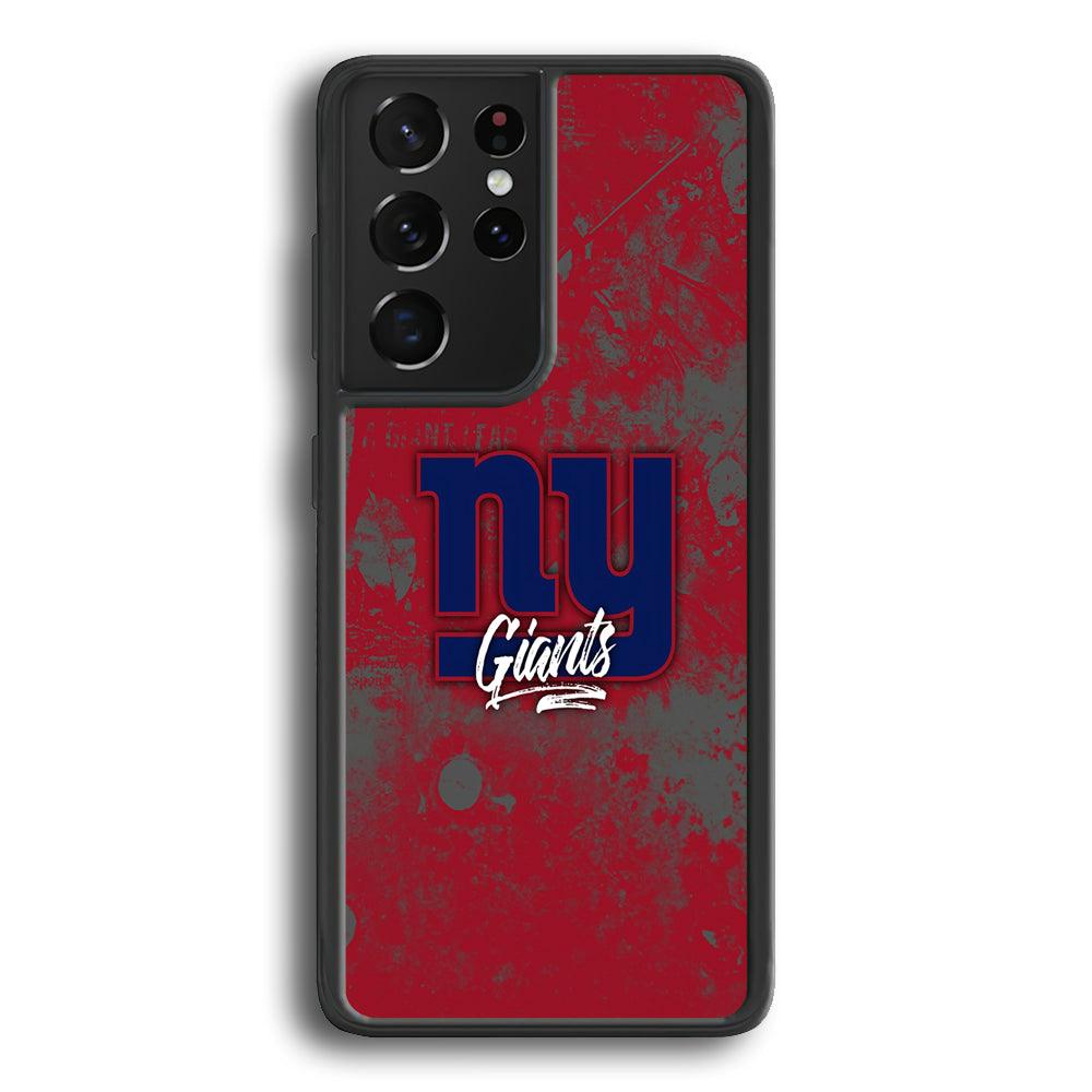 New York Giants Shadows of Passion Samsung Galaxy S21 Ultra Case-Rubber Black (2D Case)-Oxvistore