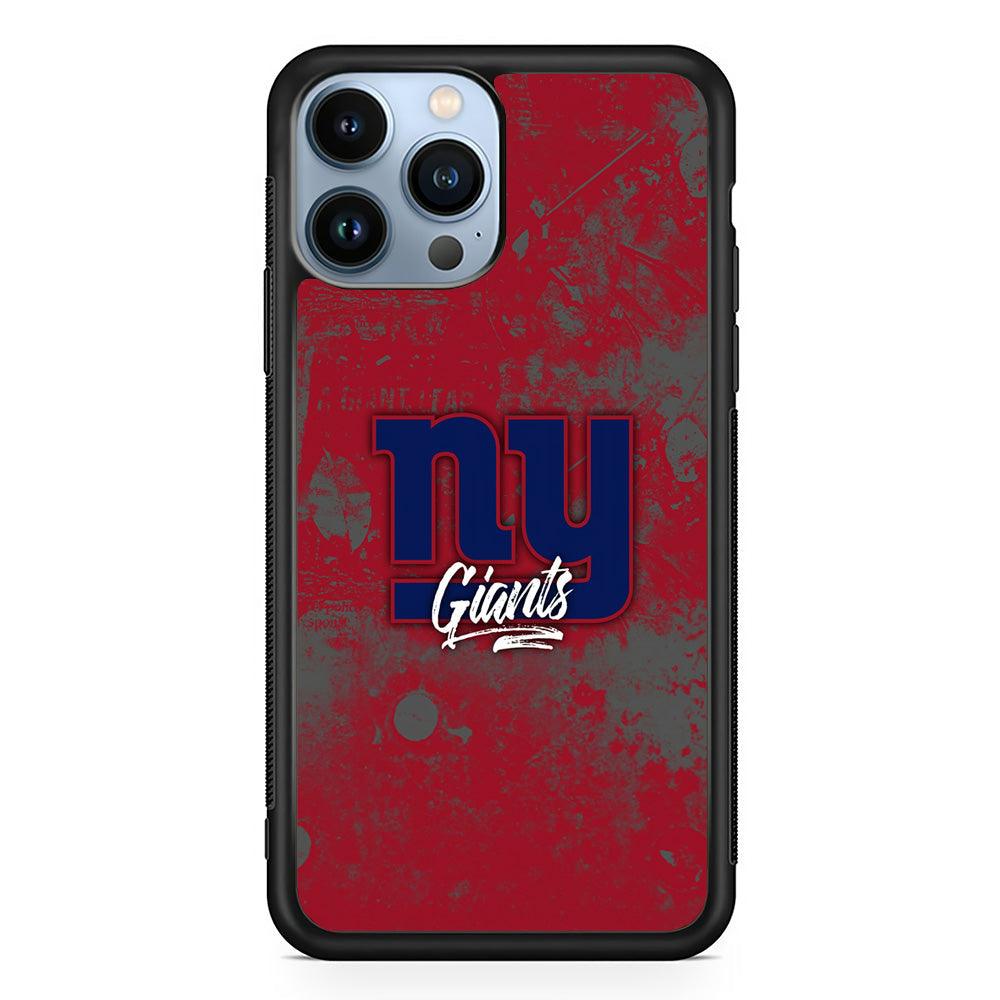 New York Giants Shadows of Passion iPhone 14 Pro Max Case-Rubber Black (2D Case)-Oxvistore