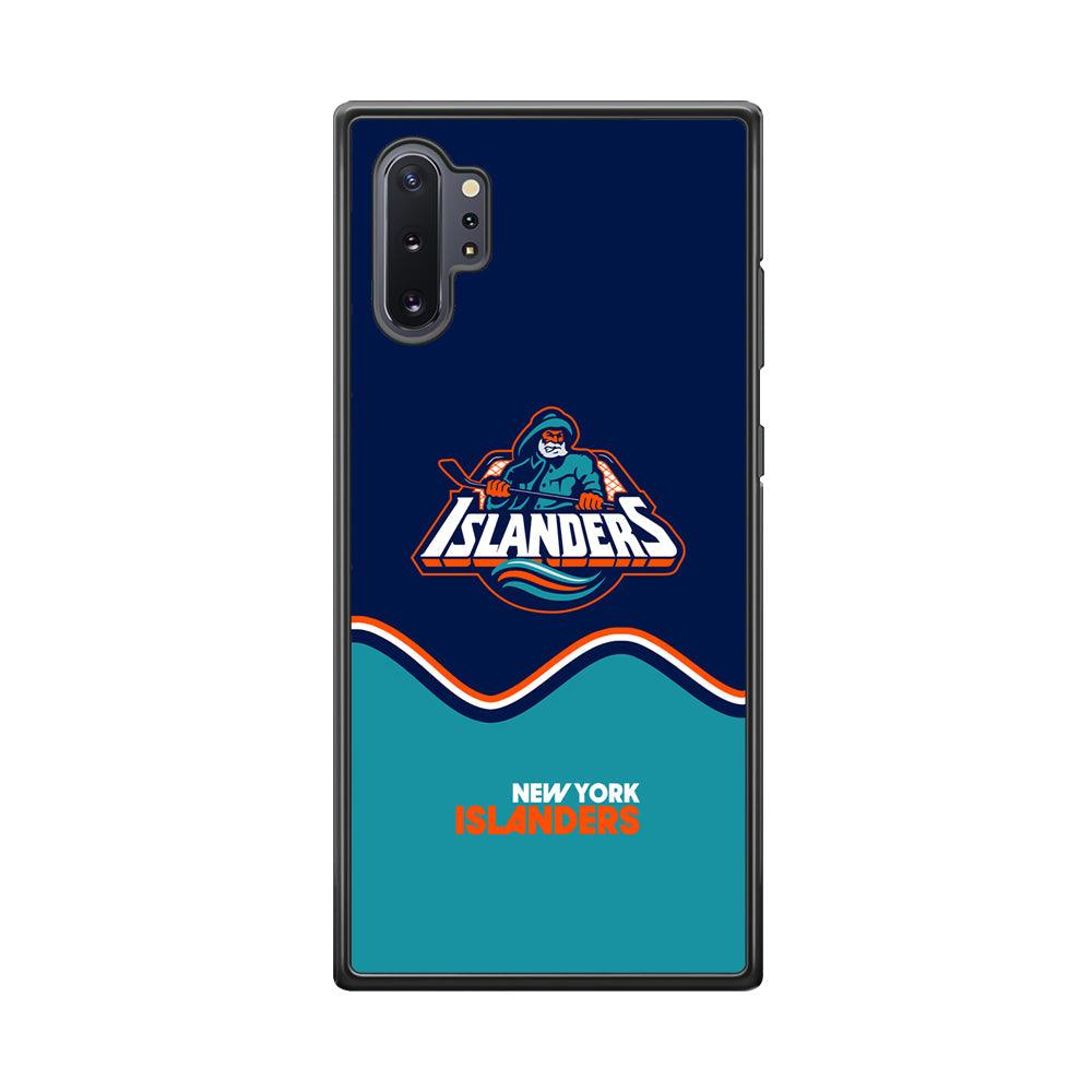 New York Islanders Waving The Ice Samsung Galaxy Note 10 Plus Case-Rubber Black (2D Case)-Oxvistore