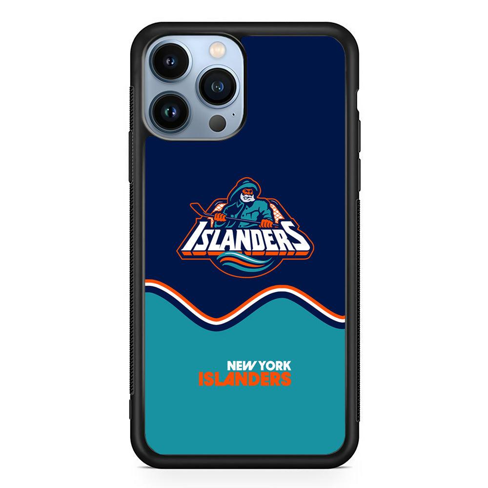 New York Islanders Waving The Ice iPhone 13 Pro Case-Rubber Black (2D Case)-Oxvistore