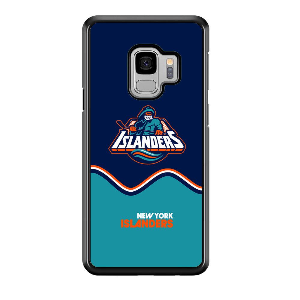 New York Islanders Waving The Ice Samsung Galaxy S9 Case-Rubber Black (2D Case)-Oxvistore