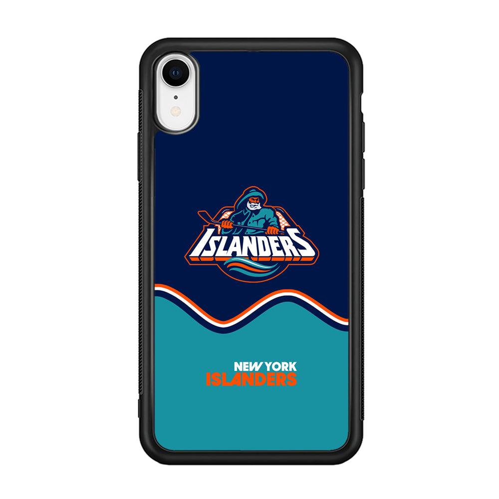 New York Islanders Waving The Ice iPhone XR Case-Rubber Black (2D Case)-Oxvistore