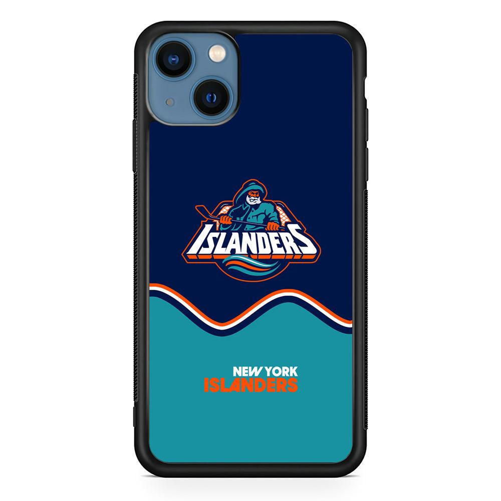 New York Islanders Waving The Ice iPhone 15 Case-Rubber Black (2D Case)-Oxvistore