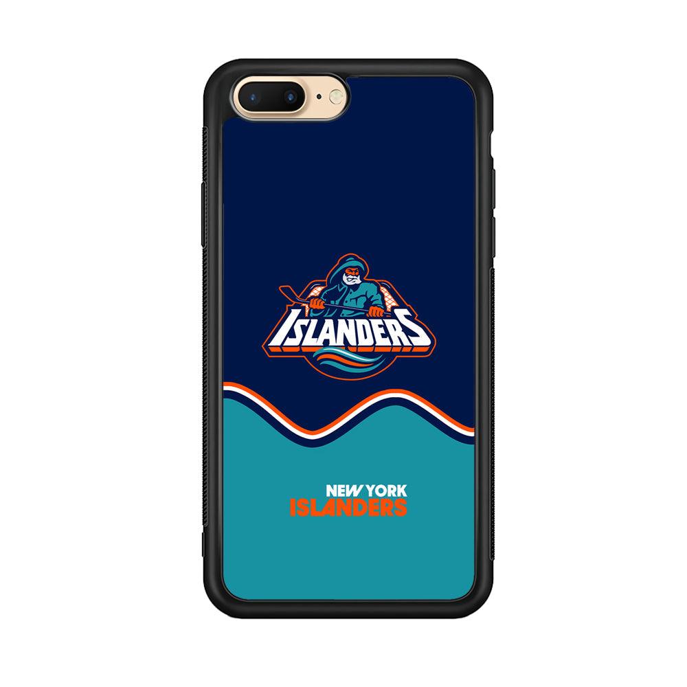 New York Islanders Waving The Ice iPhone 7 Plus Case-Rubber Black (2D Case)-Oxvistore
