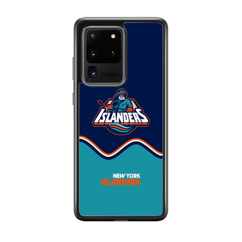 New York Islanders Waving The Ice Samsung Galaxy S20 Ultra Case-Rubber Black (2D Case)-Oxvistore
