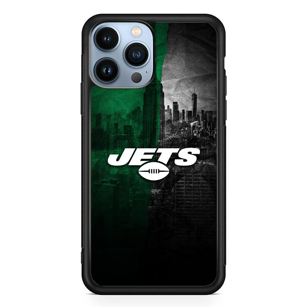 New York Jets City Background 2D Rubber Phone Case-Black-Oxvistore