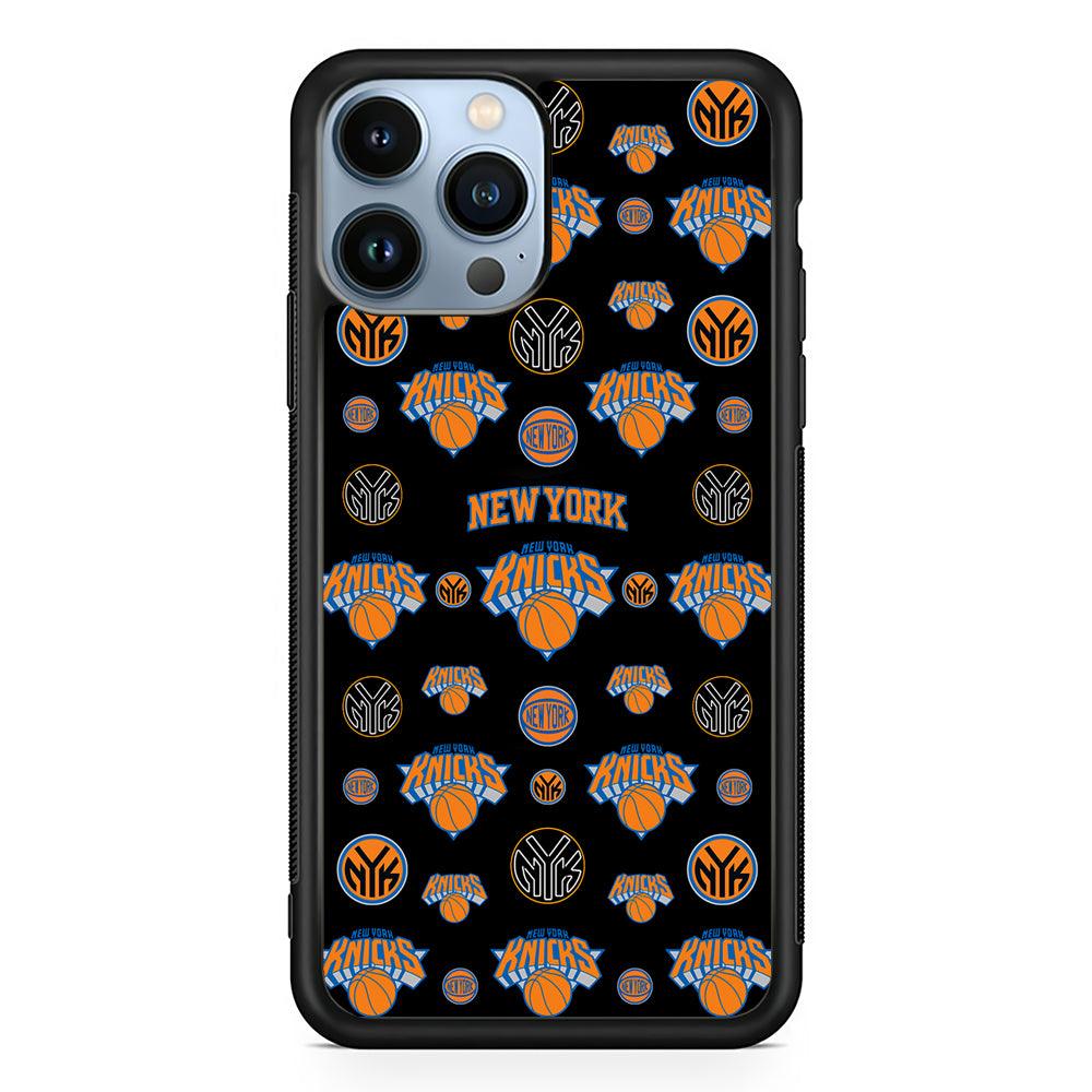 New York Knicks Pattern 2D Rubber Phone Case-Black-Oxvistore