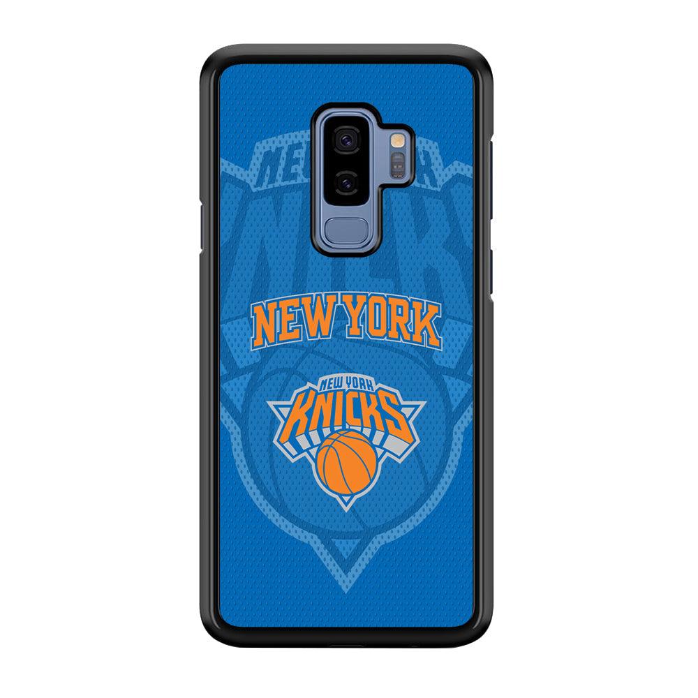 New York Knicks The Ball Blue Patern Samsung Galaxy S9 Plus Case-Rubber Black (2D Case)-Oxvistore
