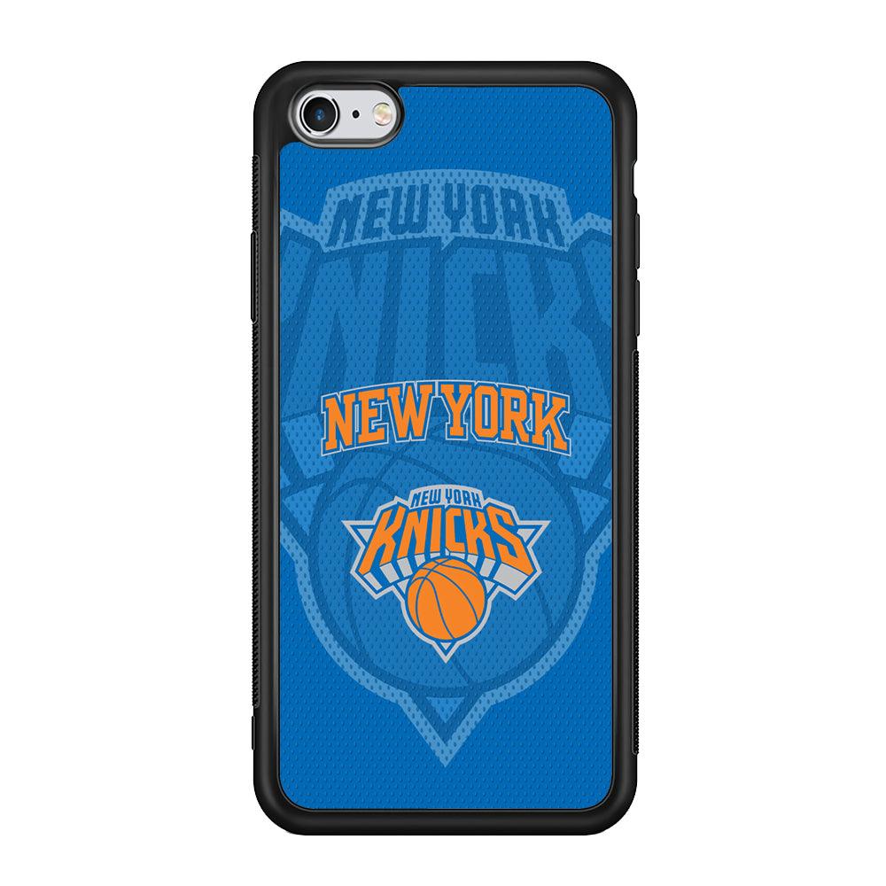 New York Knicks The Ball Blue Patern iPhone 6 Plus | 6s Plus Case-Rubber Black (2D Case)-Oxvistore