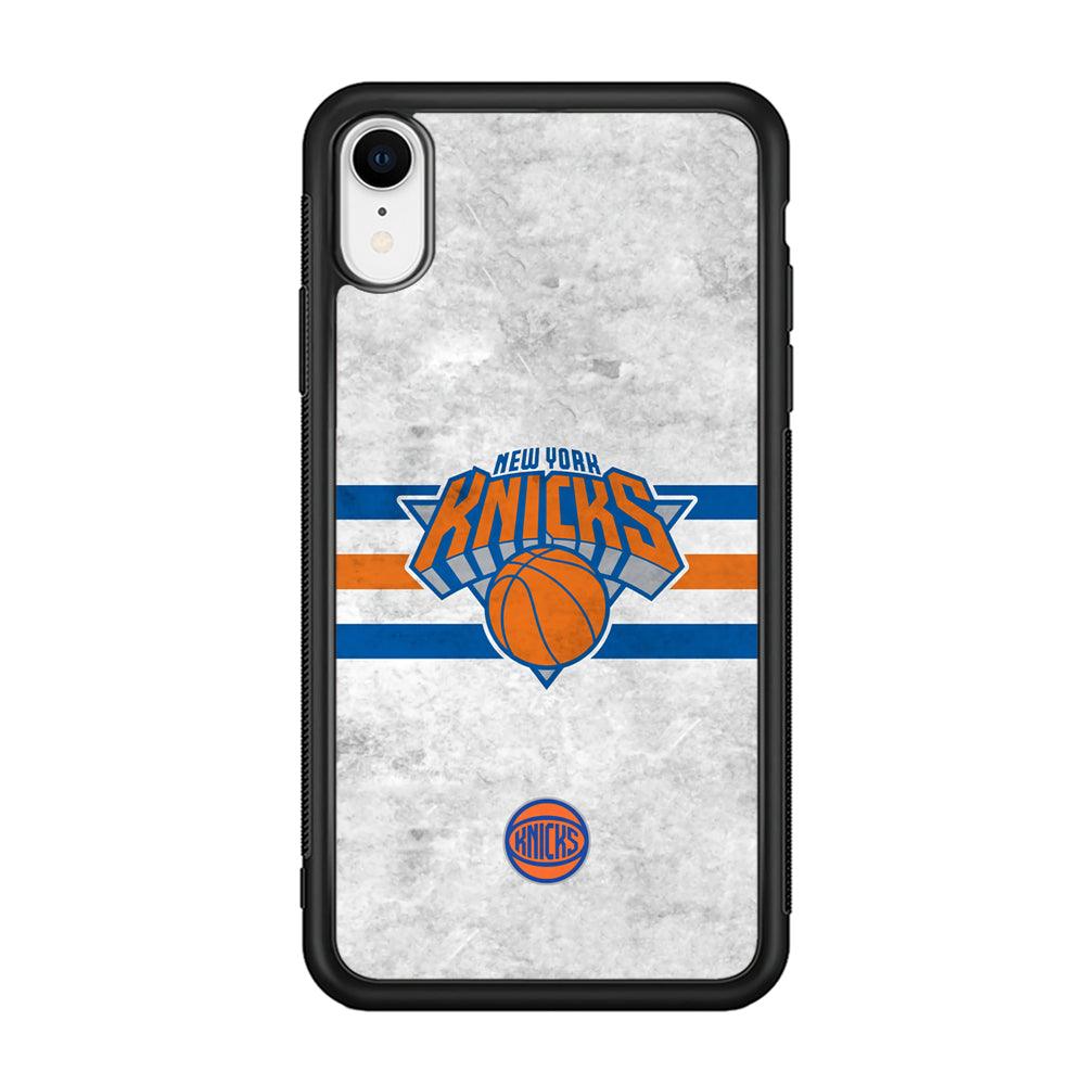 New York Knicks on Old Wall iPhone XR Case-Rubber Black (2D Case)-Oxvistore
