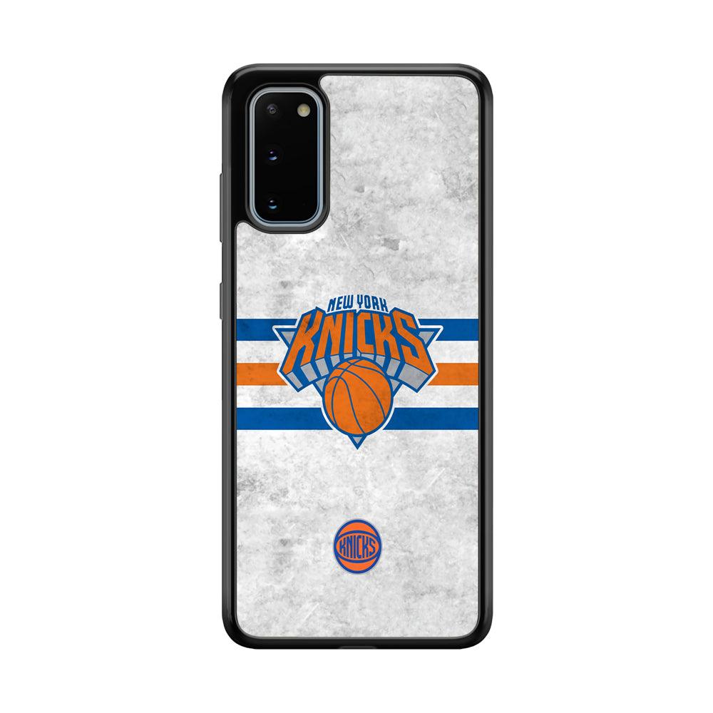 New York Knicks on Old Wall Samsung Galaxy S20 Case-Rubber Black (2D Case)-Oxvistore