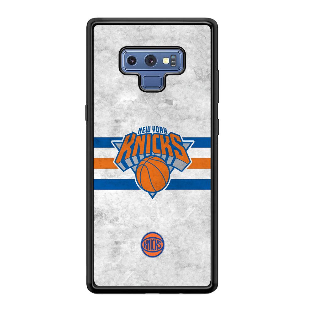 New York Knicks on Old Wall Samsung Galaxy Note 9 Case-Rubber Black (2D Case)-Oxvistore