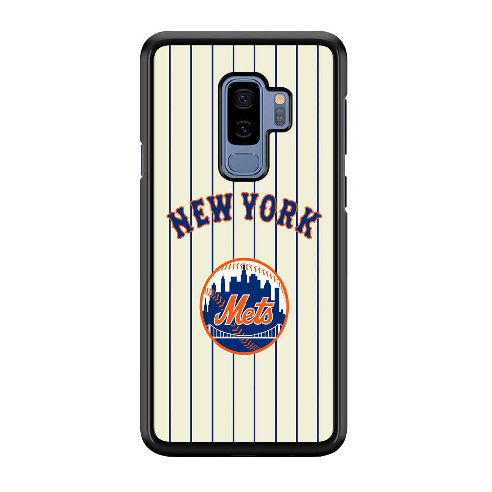 New York Mets Emblem of The City Samsung Galaxy S9 Plus Case-Rubber Black (2D Case)-Oxvistore