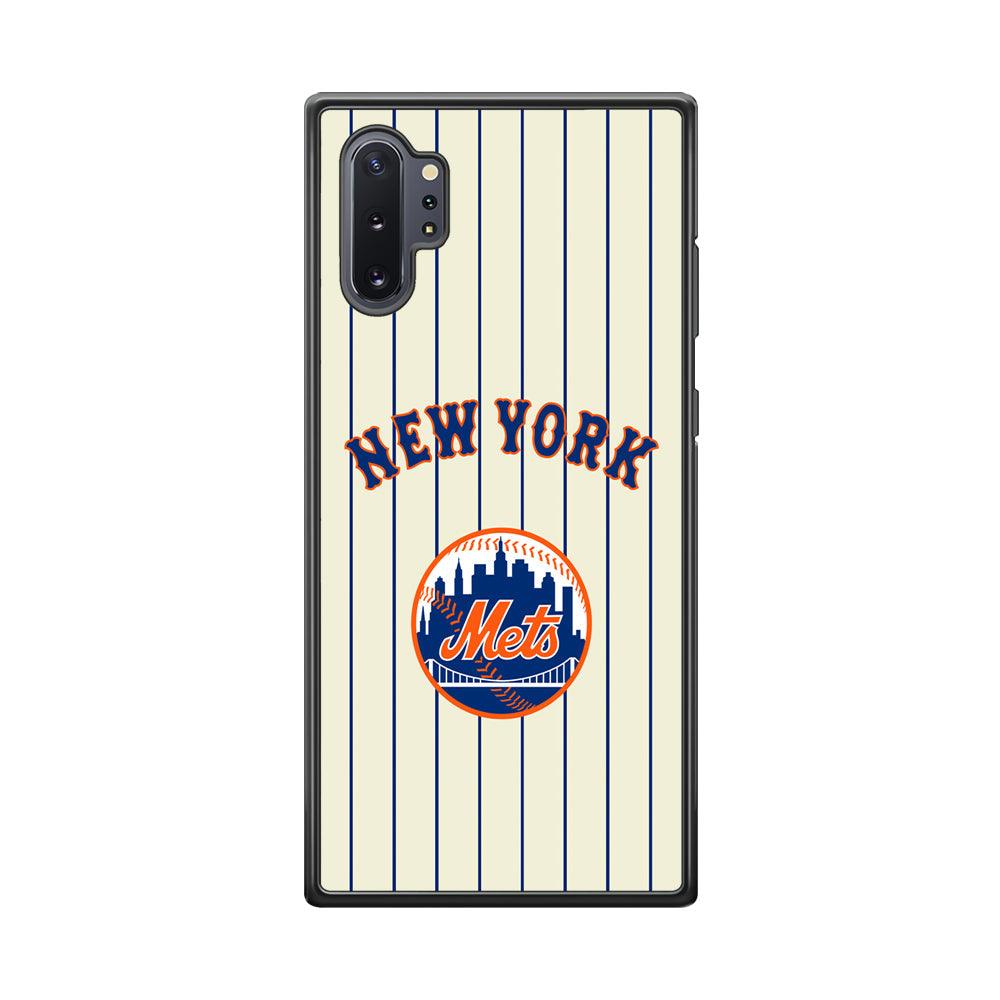 New York Mets Emblem of The City Samsung Galaxy Note 10 Plus Case-Rubber Black (2D Case)-Oxvistore