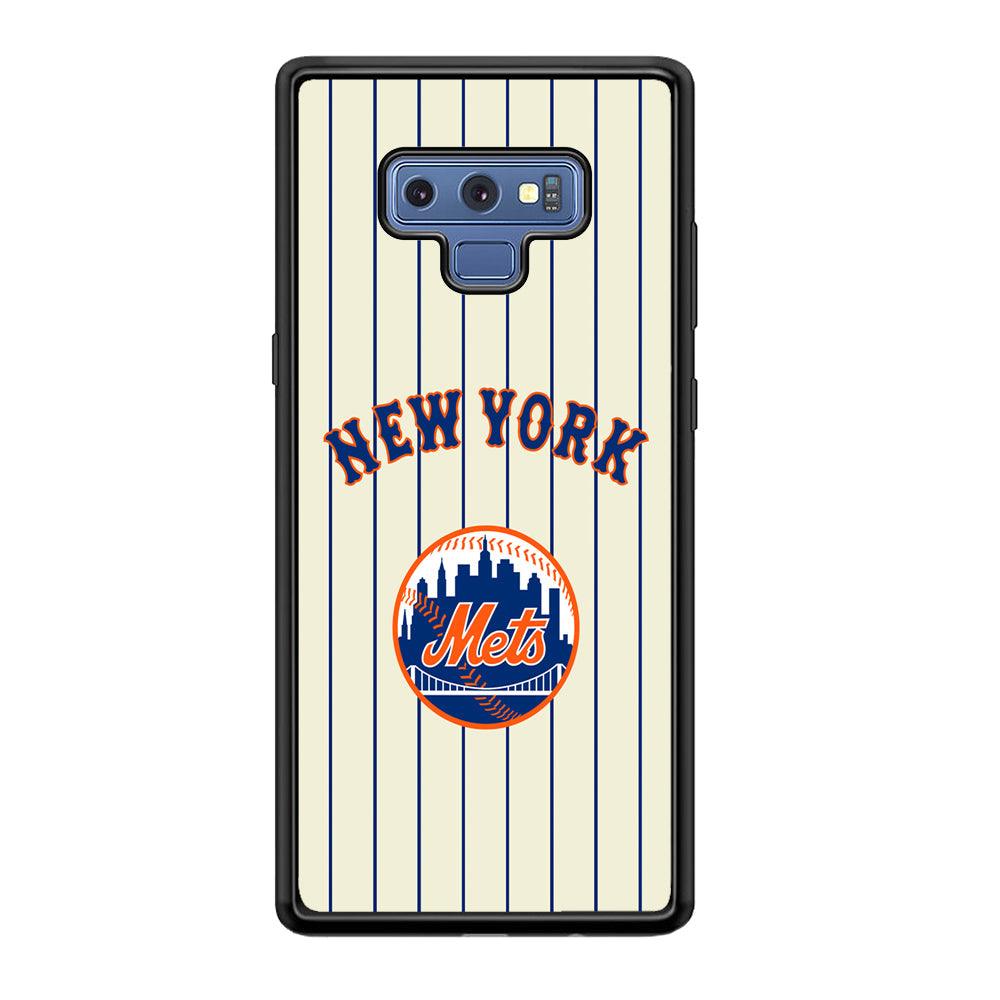 New York Mets Emblem of The City Samsung Galaxy Note 9 Case-Rubber Black (2D Case)-Oxvistore