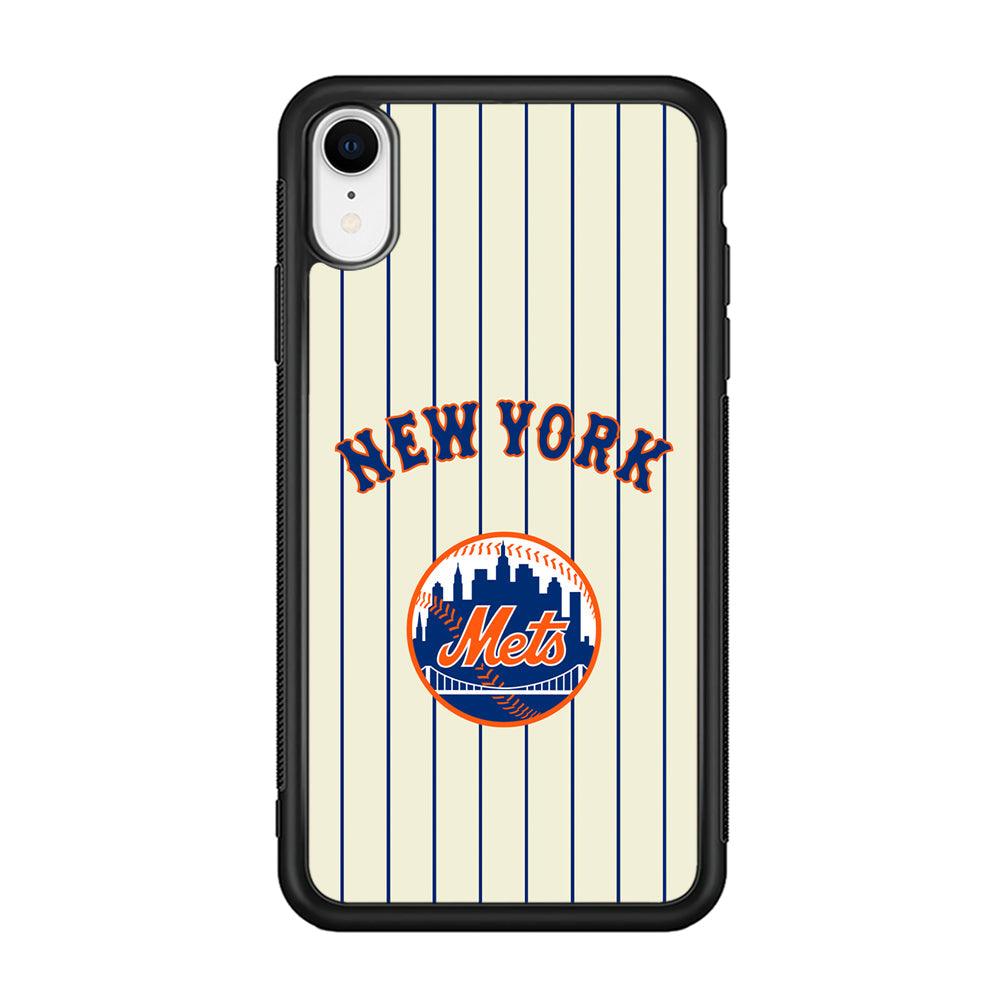 New York Mets Emblem of The City iPhone XR Case-Rubber Black (2D Case)-Oxvistore