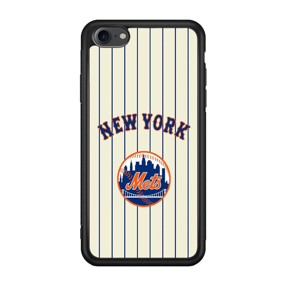 New York Mets Emblem of The City iPhone 8 Case-Rubber Black (2D Case)-Oxvistore
