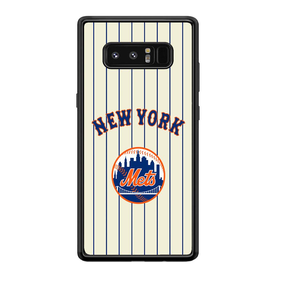 New York Mets Emblem of The City Samsung Galaxy Note 8 Case-Rubber Black (2D Case)-Oxvistore