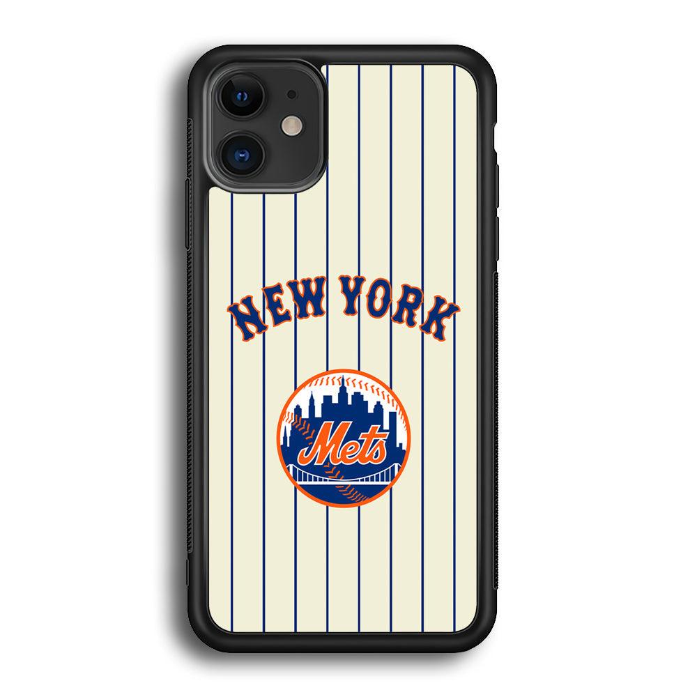 New York Mets Emblem of The City iPhone 12 Case-Rubber Black (2D Case)-Oxvistore