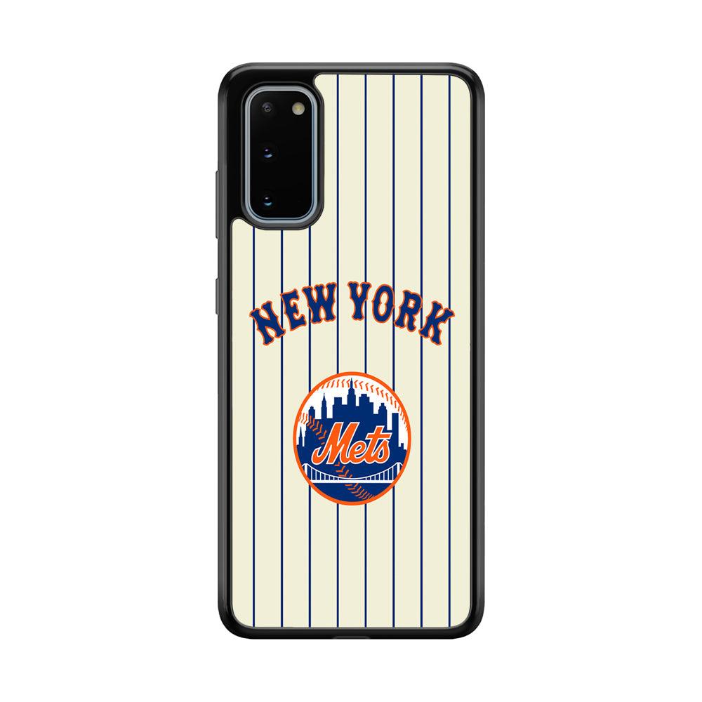 New York Mets Emblem of The City Samsung Galaxy S20 Case-Rubber Black (2D Case)-Oxvistore