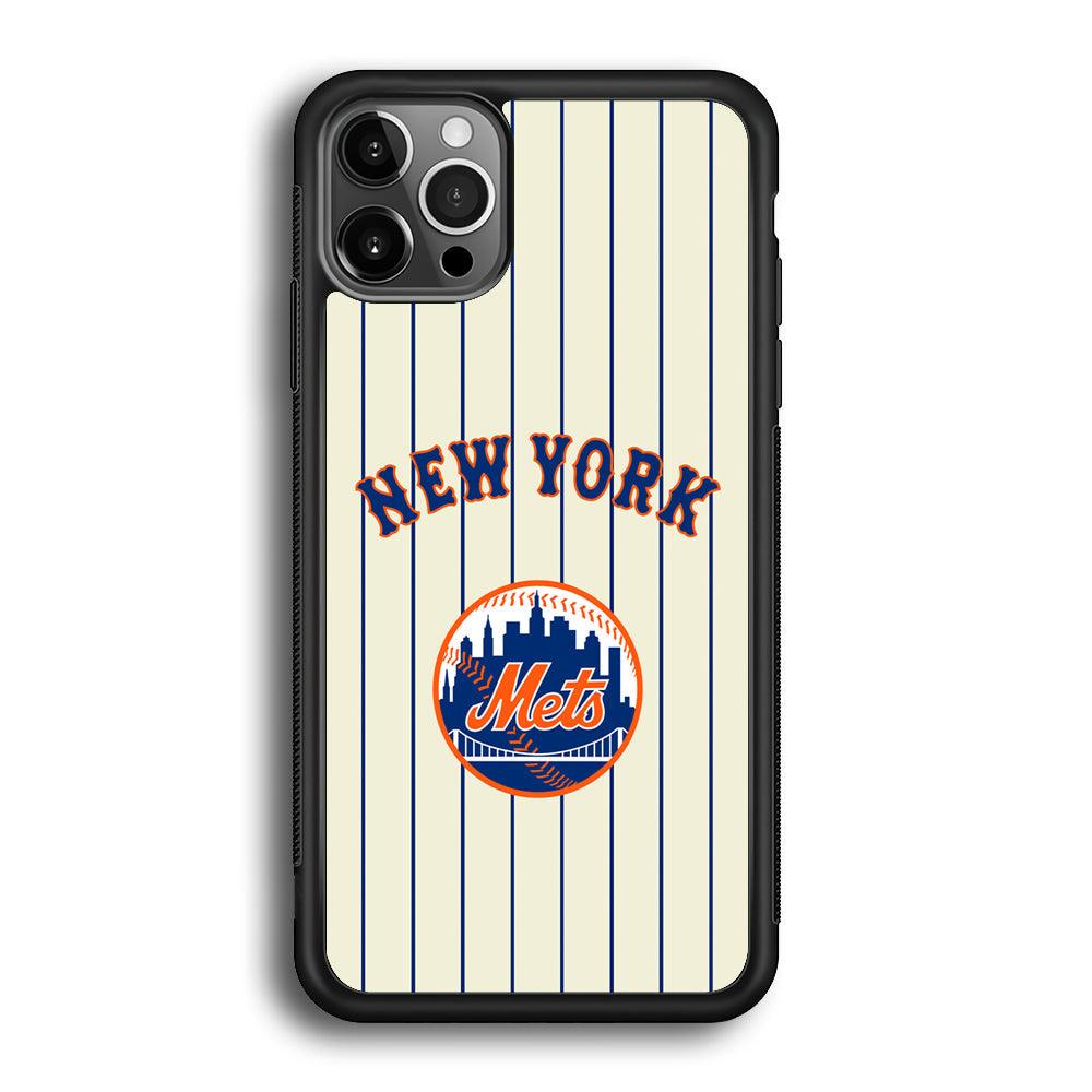 New York Mets Emblem of The City iPhone 12 Pro Case-Rubber Black (2D Case)-Oxvistore
