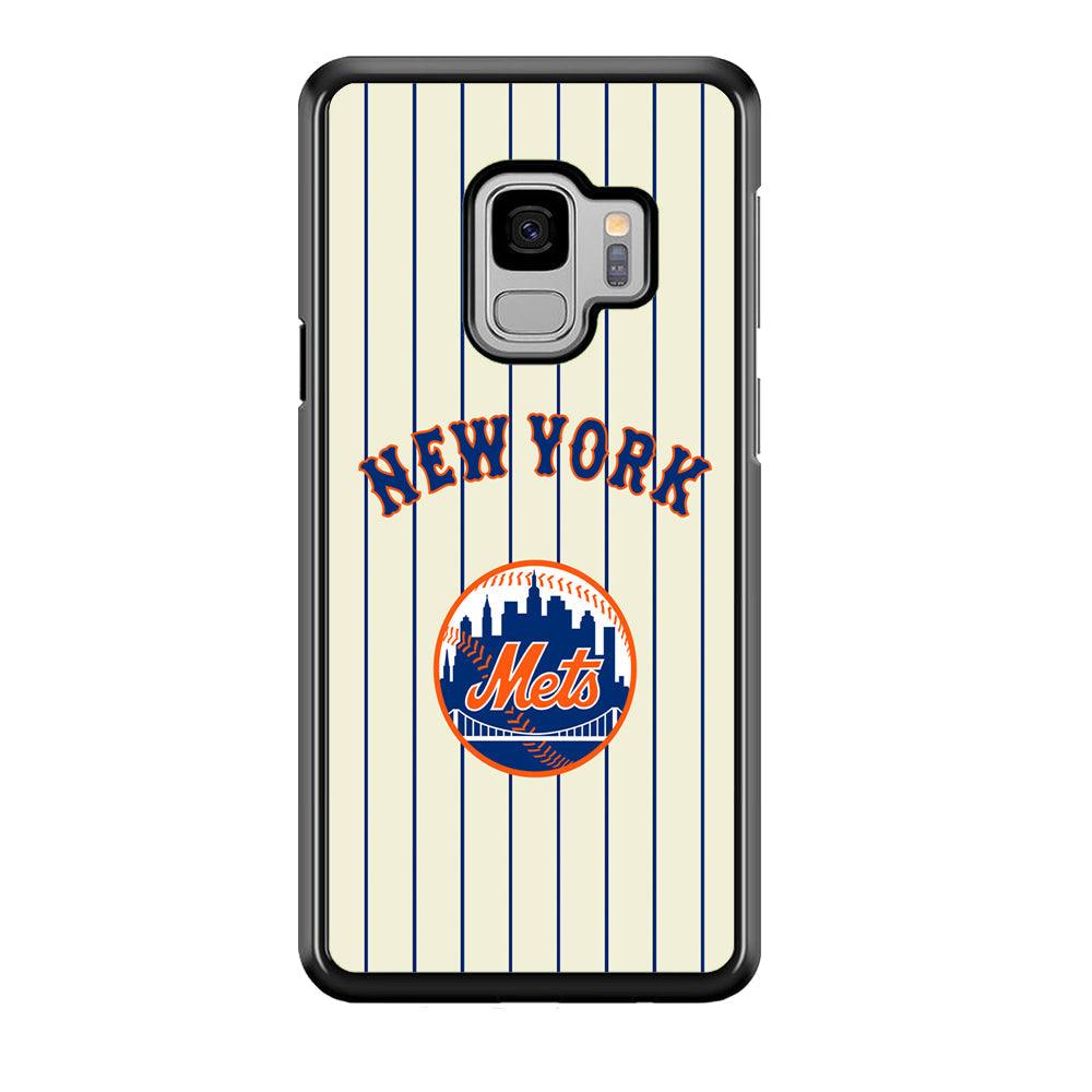 New York Mets Emblem of The City Samsung Galaxy S9 Case-Rubber Black (2D Case)-Oxvistore