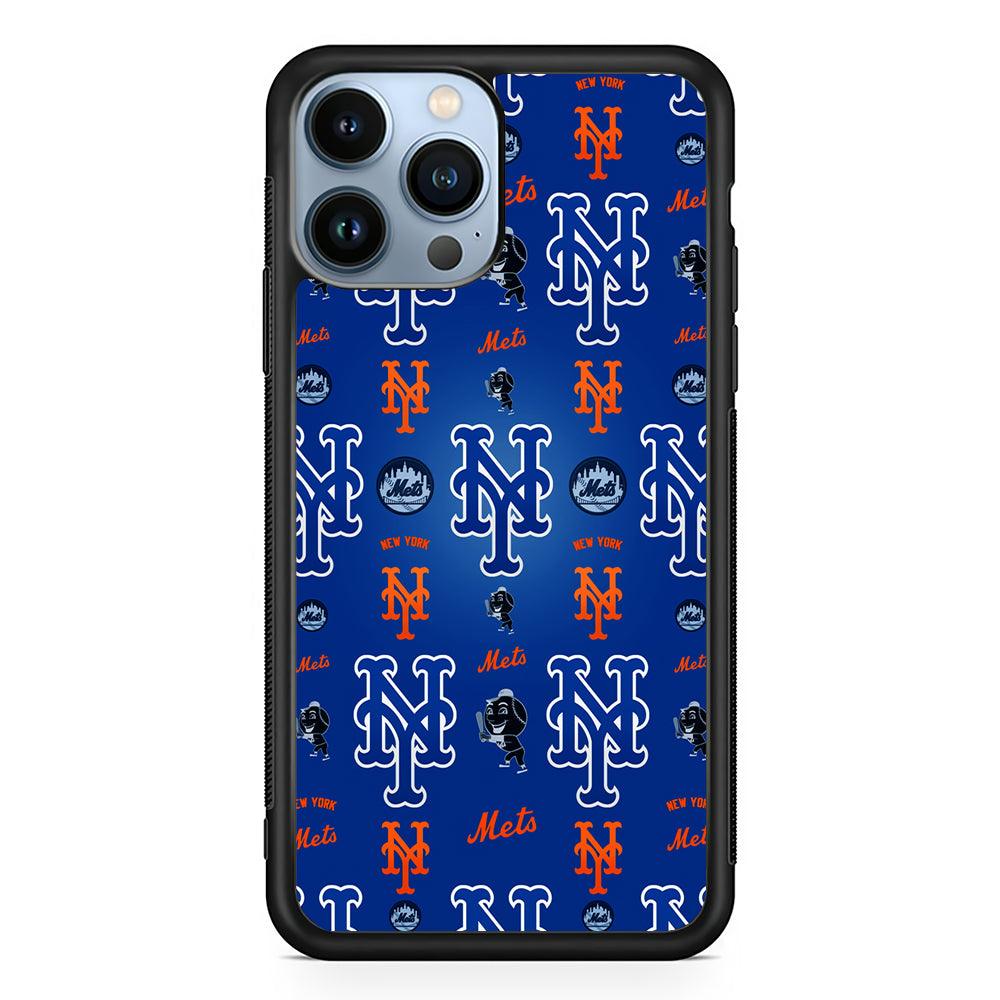 New York Mets Logo 2D Rubber Phone Case-Black-Oxvistore