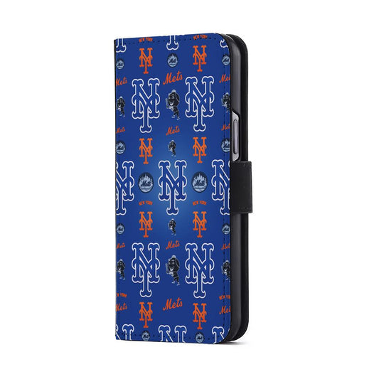 New York Mets Logo Flip Wallet Phone Case-Oxvistore