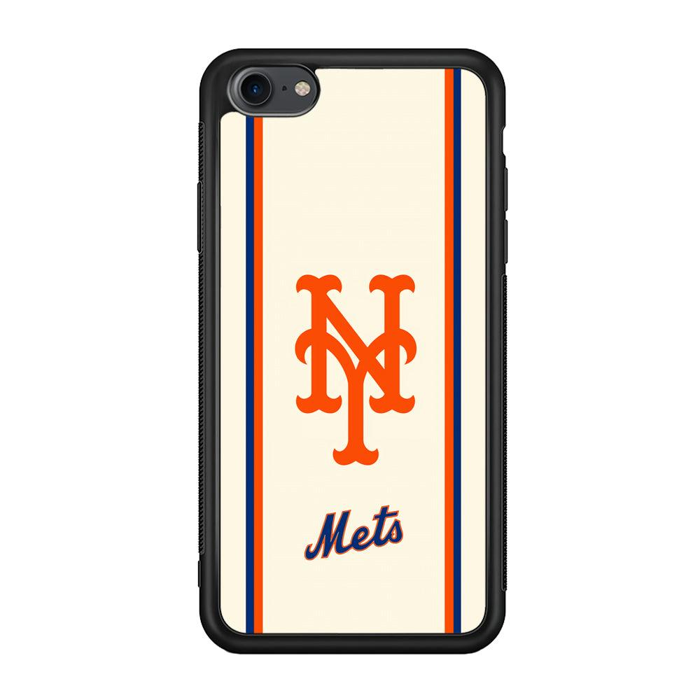 New York Mets Meet The Light iPhone 8 Case-Rubber Black (2D Case)-Oxvistore