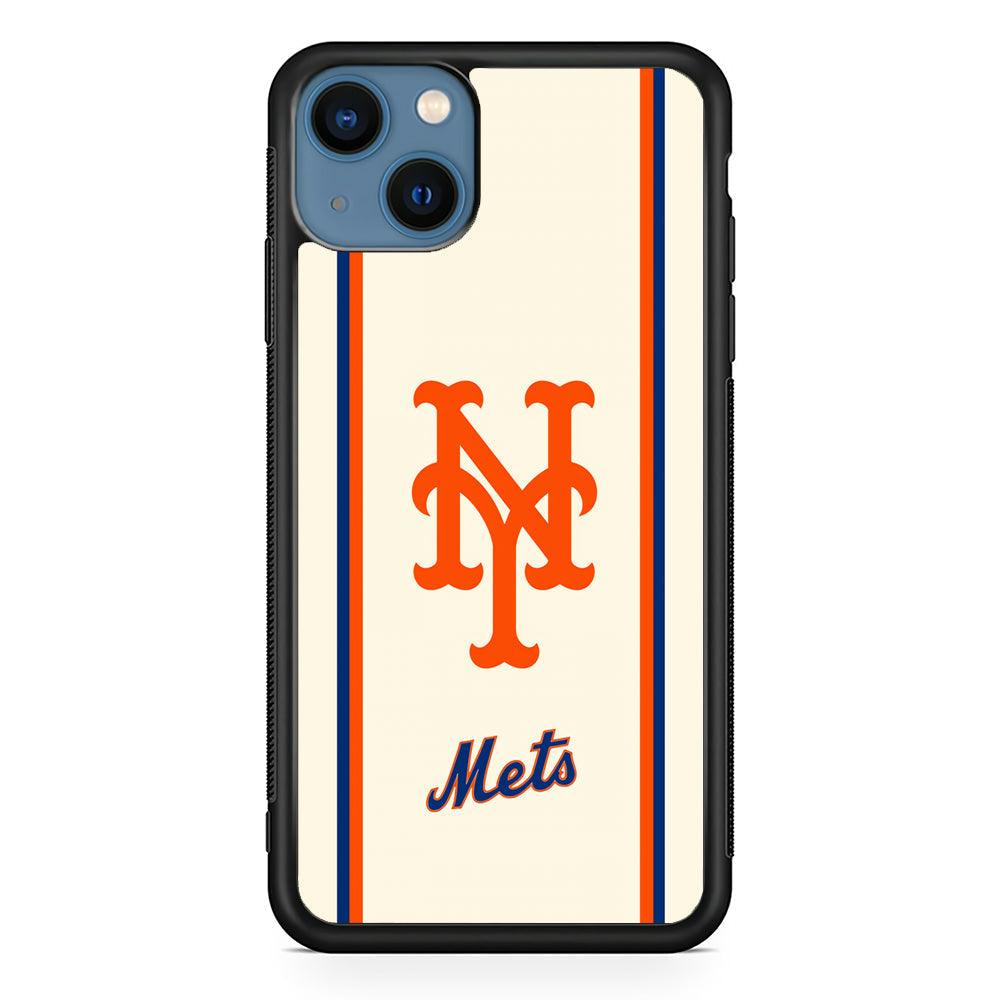 New York Mets Meet The Light iPhone 14 Case-Rubber Black (2D Case)-Oxvistore