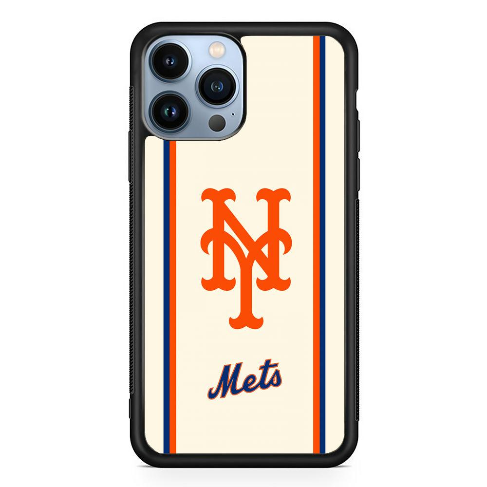 New York Mets Meet The Light iPhone 14 Pro Max Case-Rubber Black (2D Case)-Oxvistore