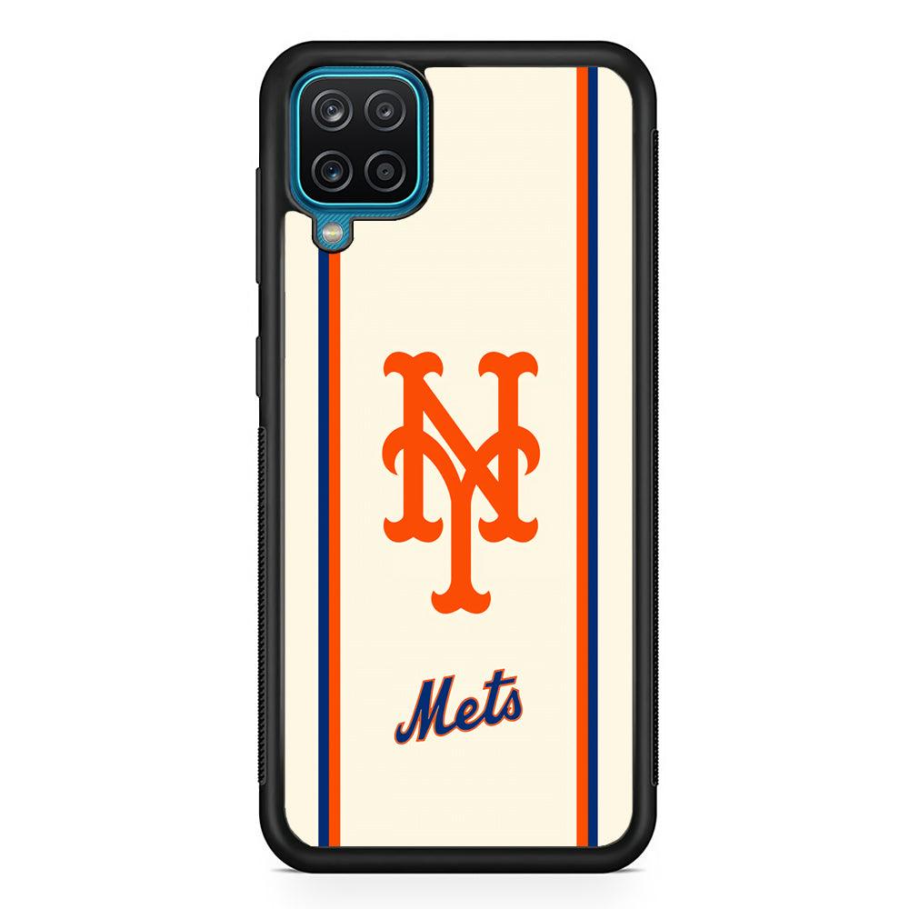 New York Mets Meet The Light Samsung Galaxy A12 Case-Rubber Black (2D Case)-Oxvistore