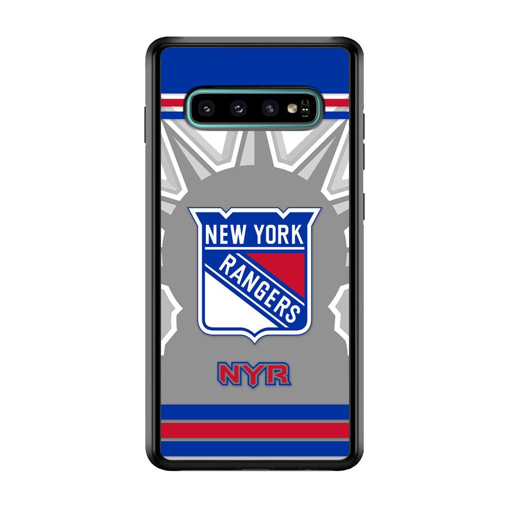 New York Rangers Struggle for The People Samsung Galaxy S10 Case-Rubber Black (2D Case)-Oxvistore