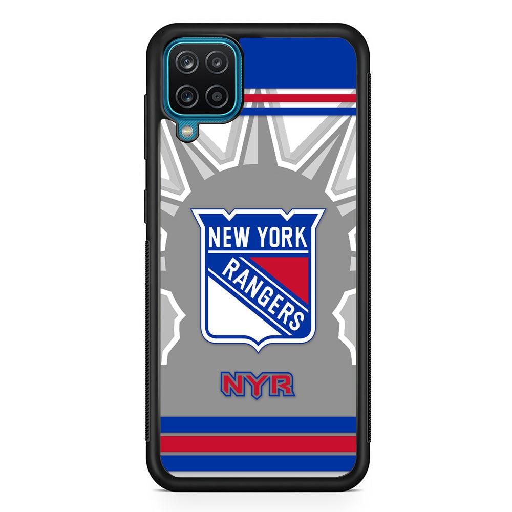 New York Rangers Struggle for The People Samsung Galaxy A12 Case-Rubber Black (2D Case)-Oxvistore