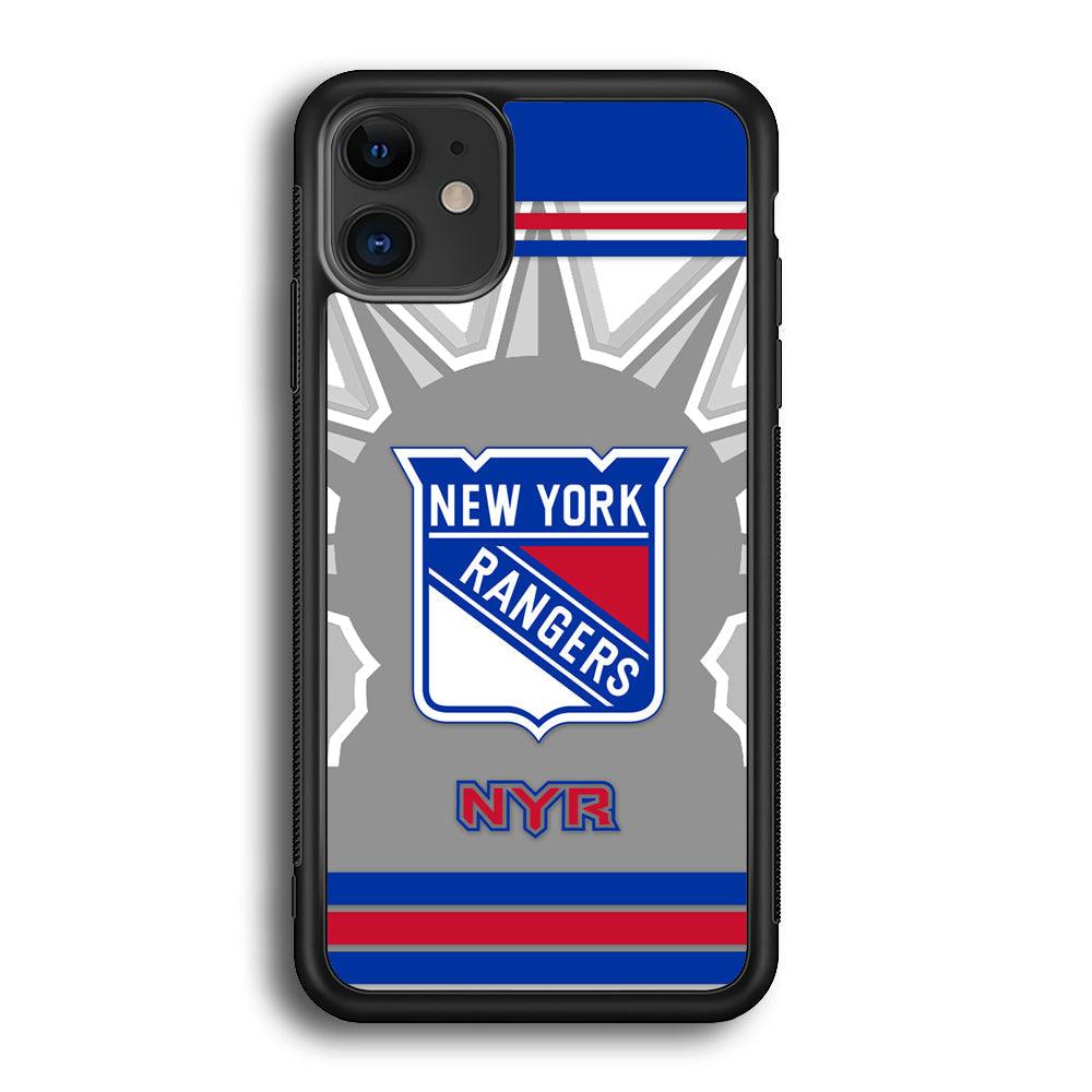 New York Rangers Struggle for The People iPhone 12 Case-Rubber Black (2D Case)-Oxvistore