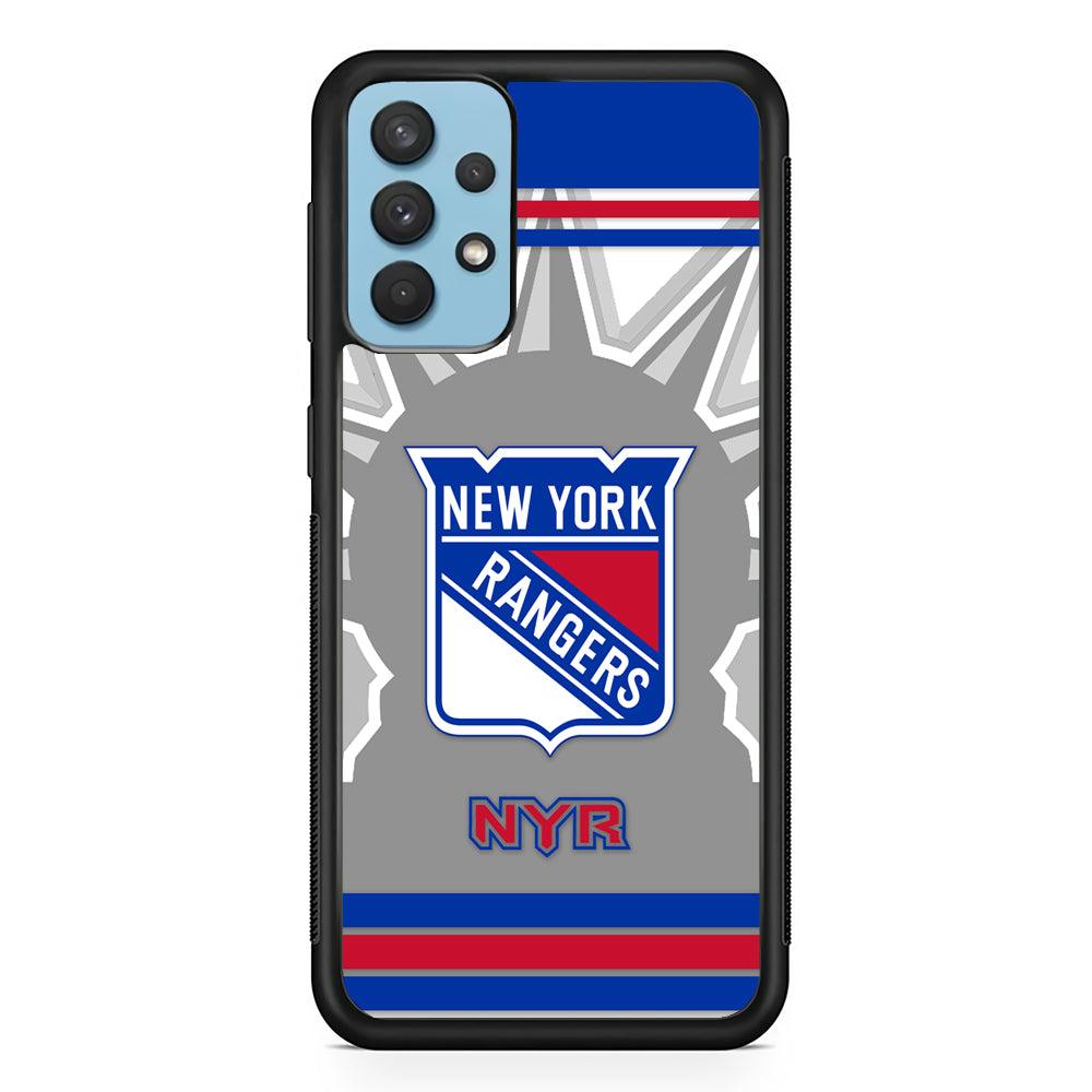 New York Rangers Struggle for The People Samsung Galaxy A32 Case-Rubber Black (2D Case)-Oxvistore
