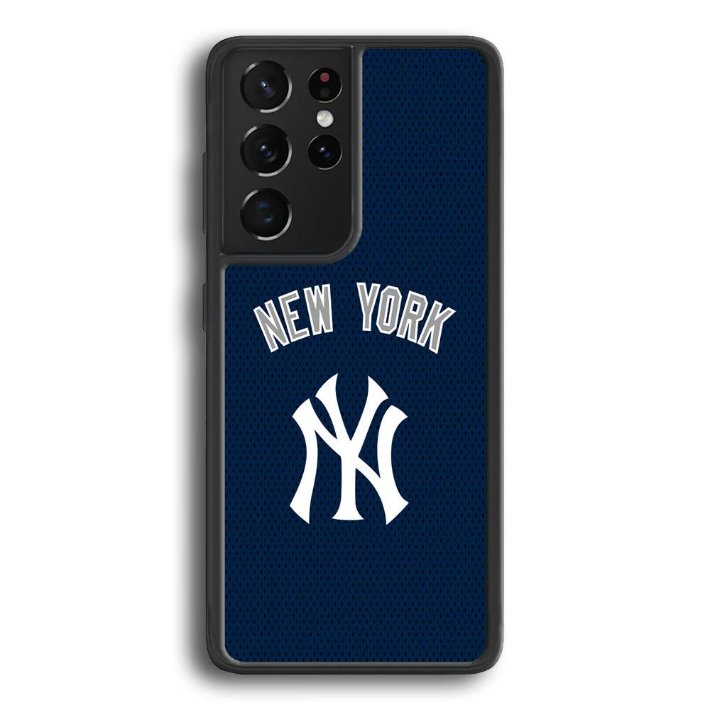 New York Yankees Back to Competing Samsung Galaxy S21 Ultra Case-Rubber Black (2D Case)-Oxvistore