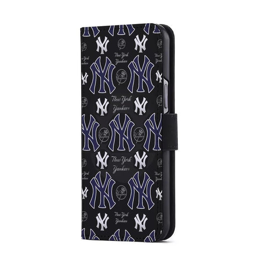 New York Yankees Pattern Flip Wallet Phone Case-Oxvistore