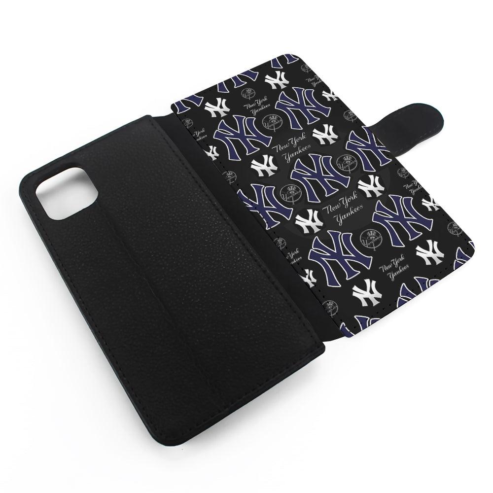 New York Yankees Pattern Flip Wallet Phone Case-Oxvistore