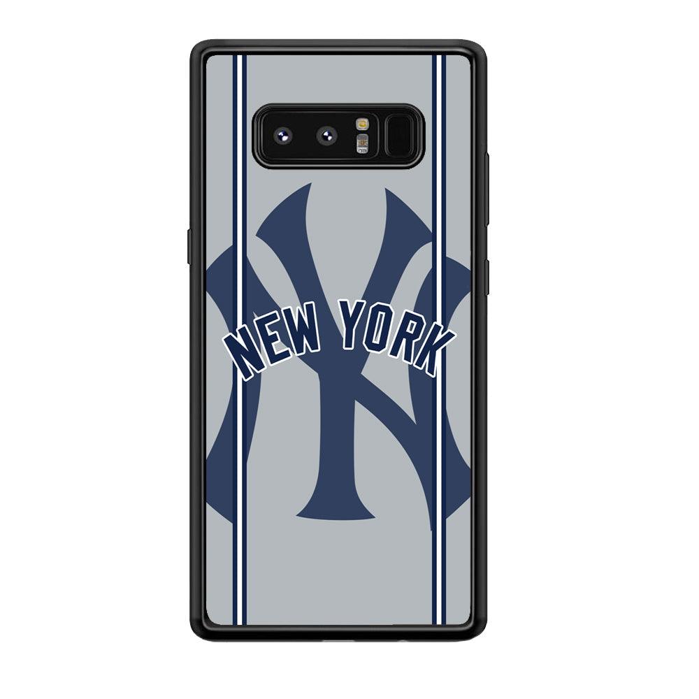 New York Yankees Wide Layer Samsung Galaxy Note 8 Case-Rubber Black (2D Case)-Oxvistore