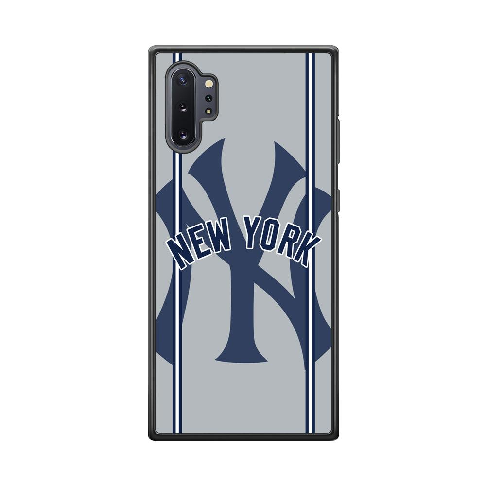 New York Yankees Wide Layer Samsung Galaxy Note 10 Plus Case-Rubber Black (2D Case)-Oxvistore
