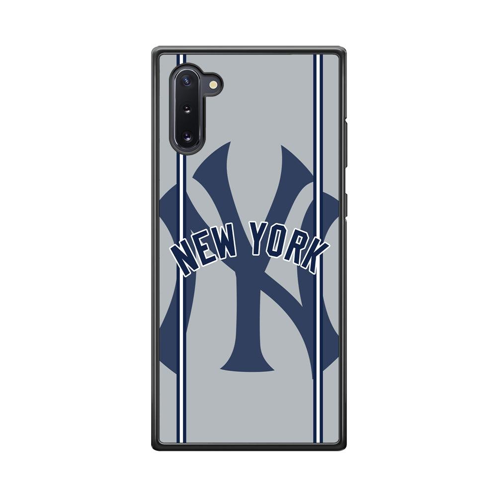 New York Yankees Wide Layer Samsung Galaxy Note 10 Case-Rubber Black (2D Case)-Oxvistore