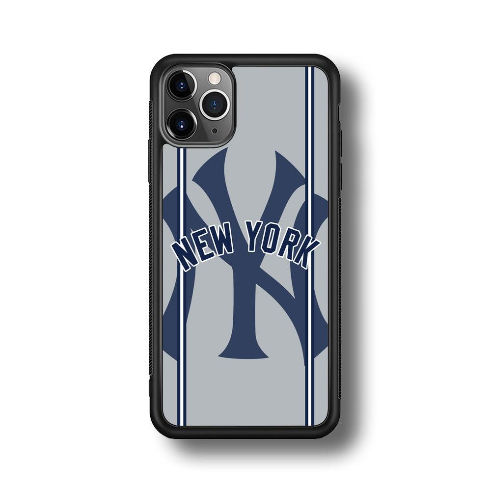 New York Yankees Wide Layer iPhone 11 Pro Max Case-Rubber Black (2D Case)-Oxvistore
