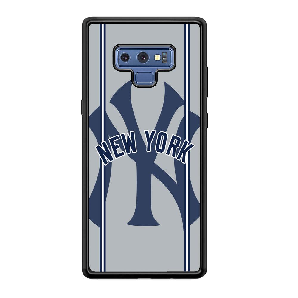 New York Yankees Wide Layer Samsung Galaxy Note 9 Case-Rubber Black (2D Case)-Oxvistore