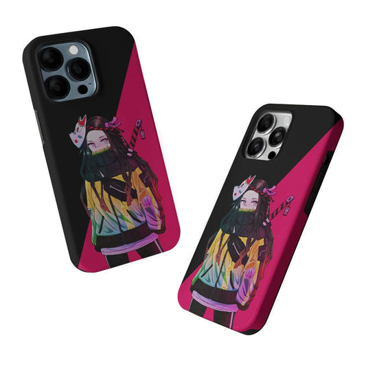 Nezuko Hypebeast Demon Slayer 2 in 1 Tough Phone Case-Oxvistore